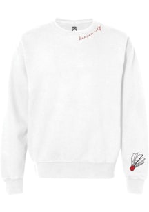 Summit Sportswear Kansas City Womens White Shuttlecock Crew Sweatshirt