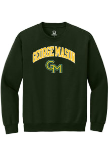 Summit Sportswear George Mason University Mens Green Arch Logo Long Sleeve Crew Sweatshirt