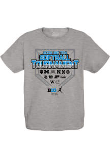 Blue 84 Big Ten Youth Grey 2026 Big Ten Softball Tournament All Team Short Sleeve T-Shirt