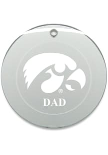 Iowa Hawkeyes Dad Round Ornament - White
