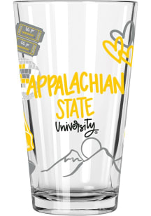 Appalachian State Mountaineers 16oz Pint Glass - Black