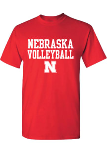 Summit Sportswear Nebraska Cornhuskers Red Stacked Volleyball Short Sleeve T Shirt