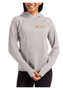 Cutter and Buck Tennessee Volunteers Womens Grey Alumni Adapt Knit Hood Hooded Sweatshirt