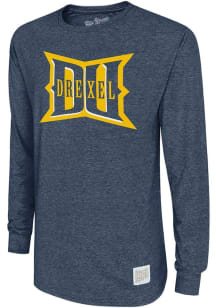 Original Retro Brand Drexel Dragons Navy Blue Triblend Long Sleeve T Shirt