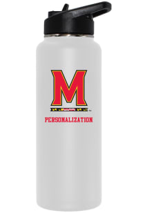 Maryland Terrapins Personalized 34oz Quencher Stainless Steel Bottle - White