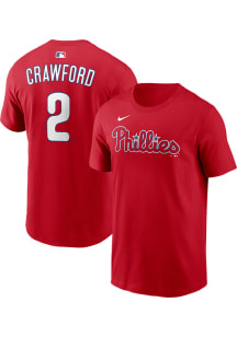 Justin Crawford Philadelphia Phillies Red Home Short Sleeve Player T Shirt