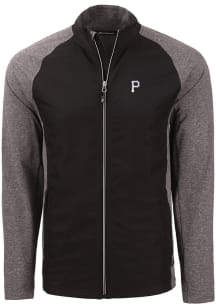 Cutter and Buck Pittsburgh Pirates Mens Black Mono Adapt Eco Medium Weight Jacket
