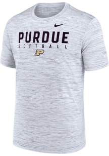 Nike Purdue Boilermakers White DriFit Softball Short Sleeve T Shirt