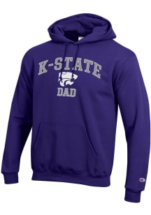 Champion K-State Wildcats Mens Purple Arch Logo Dad Powerblend Long Sleeve Hoodie