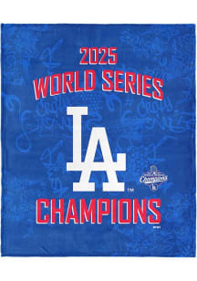 Los Angeles Dodgers 2025 World Series Champions Silk Touch Fleece Blanket - Blue