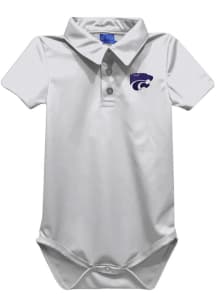 Vive La Fete K-State Wildcats Baby White Team Short Sleeve One Piece Polo