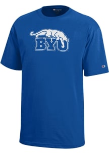 Champion BYU Cougars Youth Blue Team Logo Short Sleeve T-Shirt