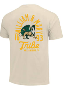 William & Mary Tribe Ivory Mascot Overlay Short Sleeve T Shirt