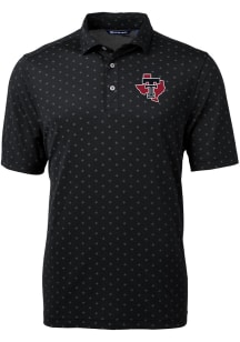Cutter and Buck Texas Tech Red Raiders Mens Black Tile Print Short Sleeve Polo