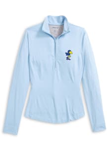 Johnnie O Kansas Jayhawks Womens Light Blue Susie Qtr Zip