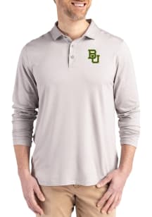 Cutter and Buck Baylor Bears Mens Grey Coastline Long Sleeve Polo Shirt