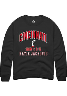 Katie Jackovic Cincinnati Bearcats Mens Black NIL Arch Logo Player Crew