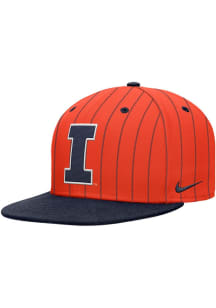 Nike Illinois Fighting Illini Orange Pinstripe Pro Flat Brim Mens Snapback Hat