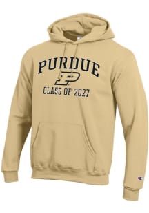 Champion Purdue Boilermakers Mens Gold Font Class of 2027 Powerblend Long Sleeve Hoodie