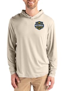 Cutter and Buck Michigan Wolverines Mens Oatmeal 2026 MBB Champions Coastline Eco Long Sleeve Ligh..