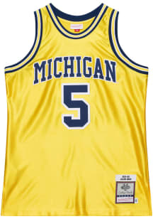 Jalen Rose  Mitchell and Ness Michigan Wolverines Yellow Authentic Jalen Rose Jersey
