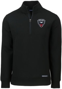 Cutter and Buck DC United Mens Black Roam Long Sleeve Qtr Zip Pullover