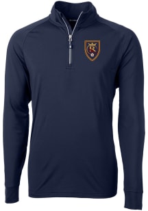 Cutter and Buck Real Salt Lake Mens Navy Blue Adapt Eco Big and Tall Qtr Zip