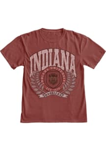 Blue 84 Indiana Hoosiers Crimson Hoosier The Bison Laurels Short Sleeve T Shirt