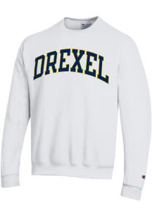Champion Drexel Dragons Mens White Powerblend Long Sleeve Crew Sweatshirt