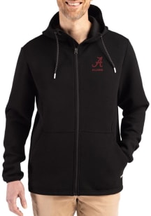 Cutter and Buck Alabama Crimson Tide Mens Black Alumni Epic Comfort Full Zip Light Weight Jacket
