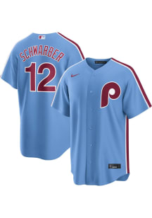 Kyle Schwarber Philadelphia Phillies Mens Replica Alt Jersey - Light Blue