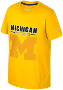 Colosseum Michigan Wolverines Youth Yellow Winton Short Sleeve T-Shirt
