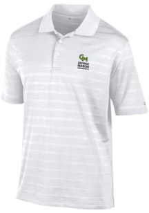 Champion George Mason University Mens White Textured Solid Short Sleeve Polo