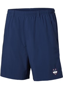 Columbia UConn Huskies Mens Navy Blue Heat Seal Backcast Shorts