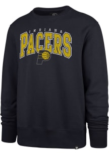 47 Indiana Pacers Mens Navy Blue Headline Long Sleeve Crew Sweatshirt