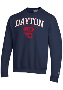 Champion Dayton Flyers Mens Navy Blue Dad Pill Powerblend Long Sleeve Crew Sweatshirt