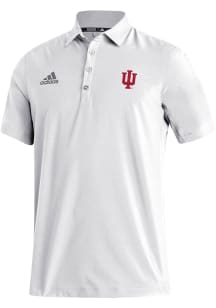 Adidas Indiana Hoosiers Mens White Stadium Short Sleeve Polo