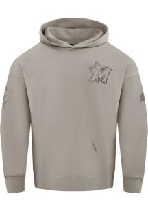 Pro Standard Miami Marlins Mens Tan Neutral Long Sleeve Hoodie