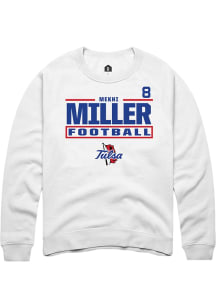 Mekhi Miller Tulsa Golden Hurricane Mens White Football NIL Stacked Box Player Crew