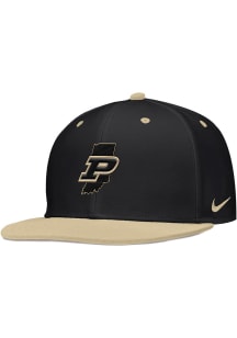 Nike Purdue Boilermakers Mens Black Aero True Baseball Hat Fitted Hat