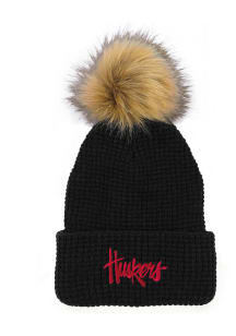 LogoFit Nebraska Cornhuskers Black Belgian Womens Knit Hat