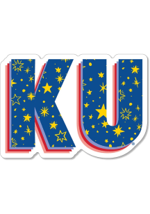 Kansas Jayhawks 2in KU Text Stickers - Blue