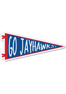 Kansas Jayhawks 3.5in Pennant Rugged Stickers - Blue