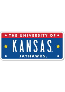 Kansas Jayhawks 3.5in License Plate Rugged Stickers - Royal Blue