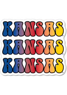 Kansas Jayhawks 3.5in Bubble Text Rugged Stickers - Blue