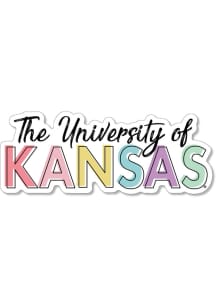 Kansas Jayhawks 3.5in Pastel Rugged Stickers - Blue