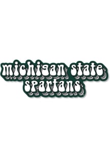 Michigan State Spartans 2in Stacked Bubble Text Dizzler Stickers - Green