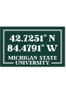 Michigan State Spartans 3.5in Coordinates Rugged Stickers - Green