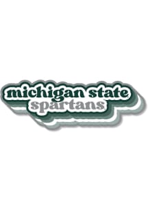 Michigan State Spartans 3.5in Bubble Cloud Text Rugged Stickers - Green