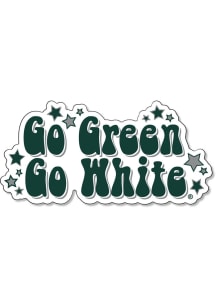 Michigan State Spartans 3.5in Bubble Text W/Stars Rugged Stickers - Green